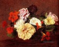 バラとキンレンカの花束 アンリ・ファンタン・ラトゥール 印象派の花
